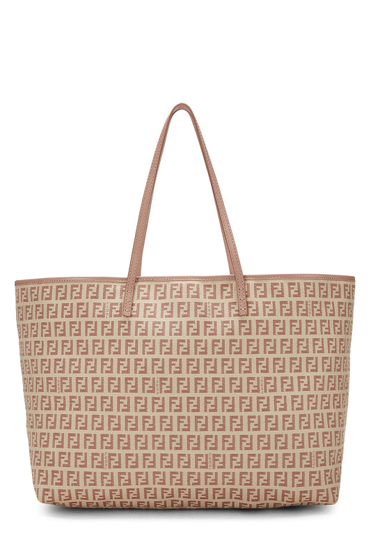 Fendi, Pre-Loved Pink Zucchino Canvas Tote Medium, Pink