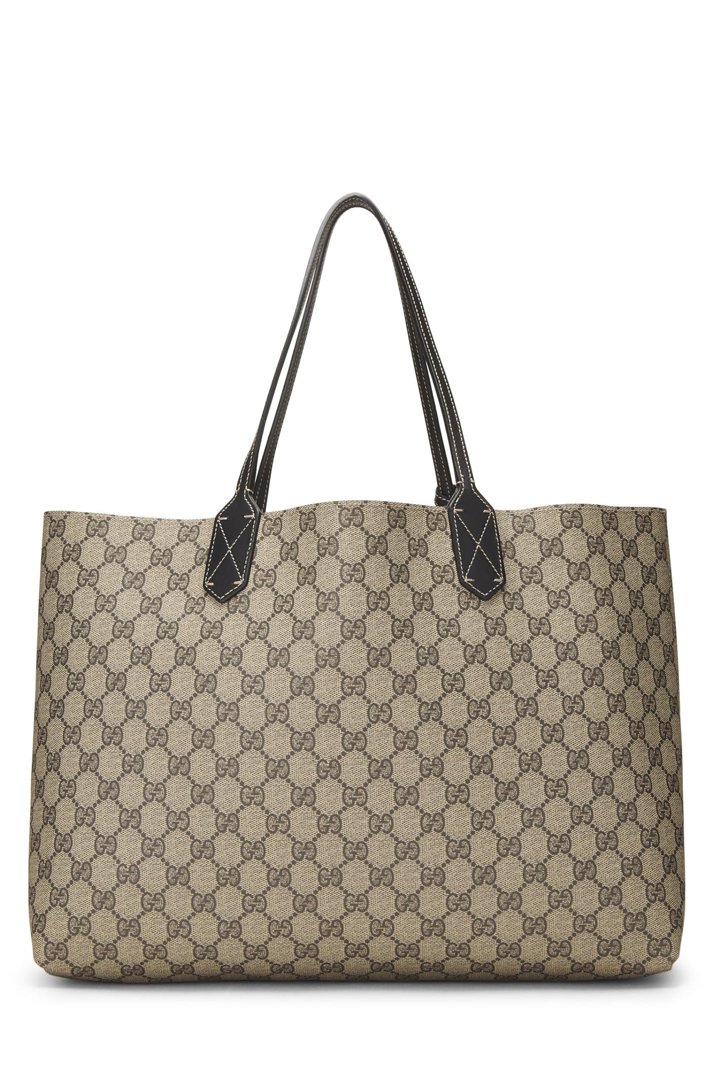 Gucci, sac fourre-tout réversible en toile noire et GG Supreme d'origine d'occasion, noir