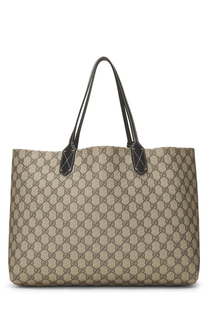 Gucci, sac fourre-tout réversible en toile noire et GG Supreme d'origine d'occasion, noir