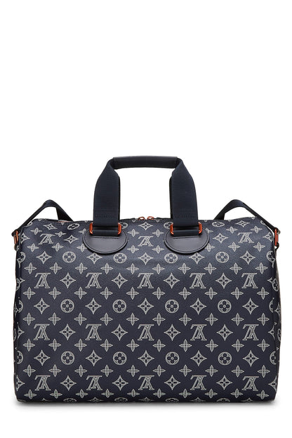 Louis Vuitton, Pre-Loved Monogram Upside Down Ink Speedy Bandouliere 40, Navy