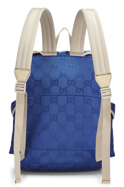 Gucci, Pre-Loved Blue GG Nylon Off The Grid Backpack, Blue