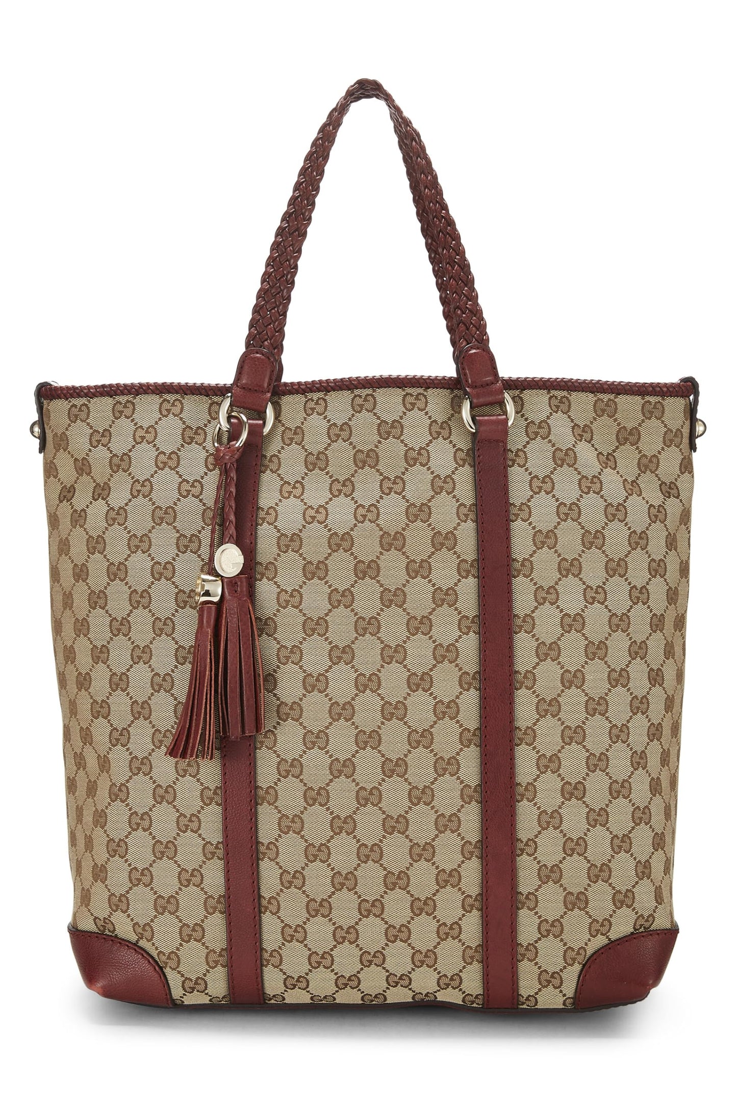 Gucci, Pre-Loved Burgundy Original GG Canvas Tote, Burgundy