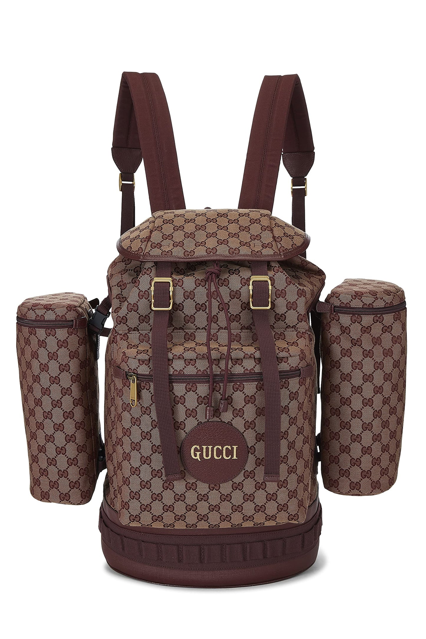 Gucci, Pre-Loved Burgundy GG Canvas Alpina Trekking Backpack, Burgundy