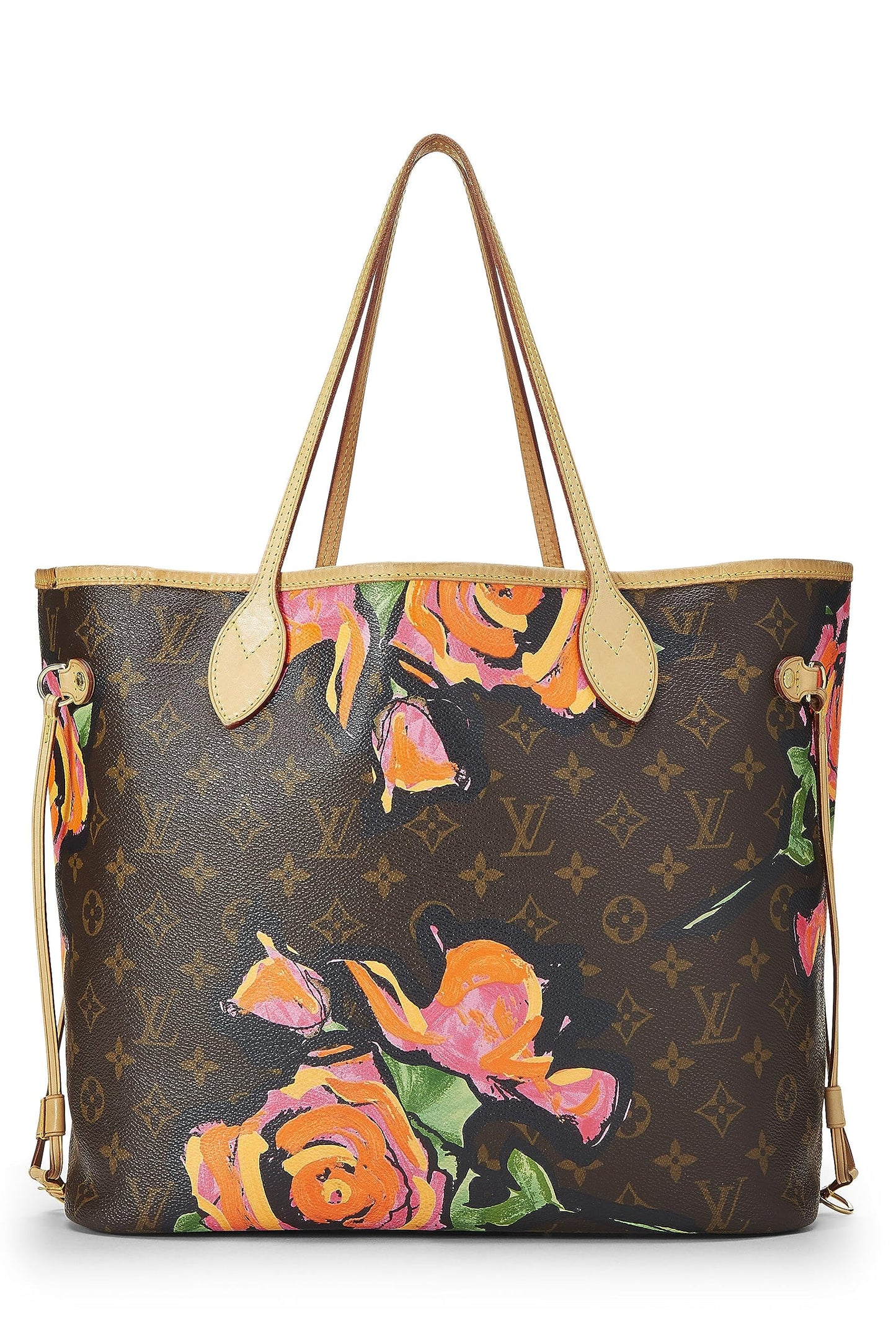 Louis Vuitton, Pre-Loved Stephen Sprouse x Louis Vuitton Monogram Canvas Roses Neverfull MM, Marrón