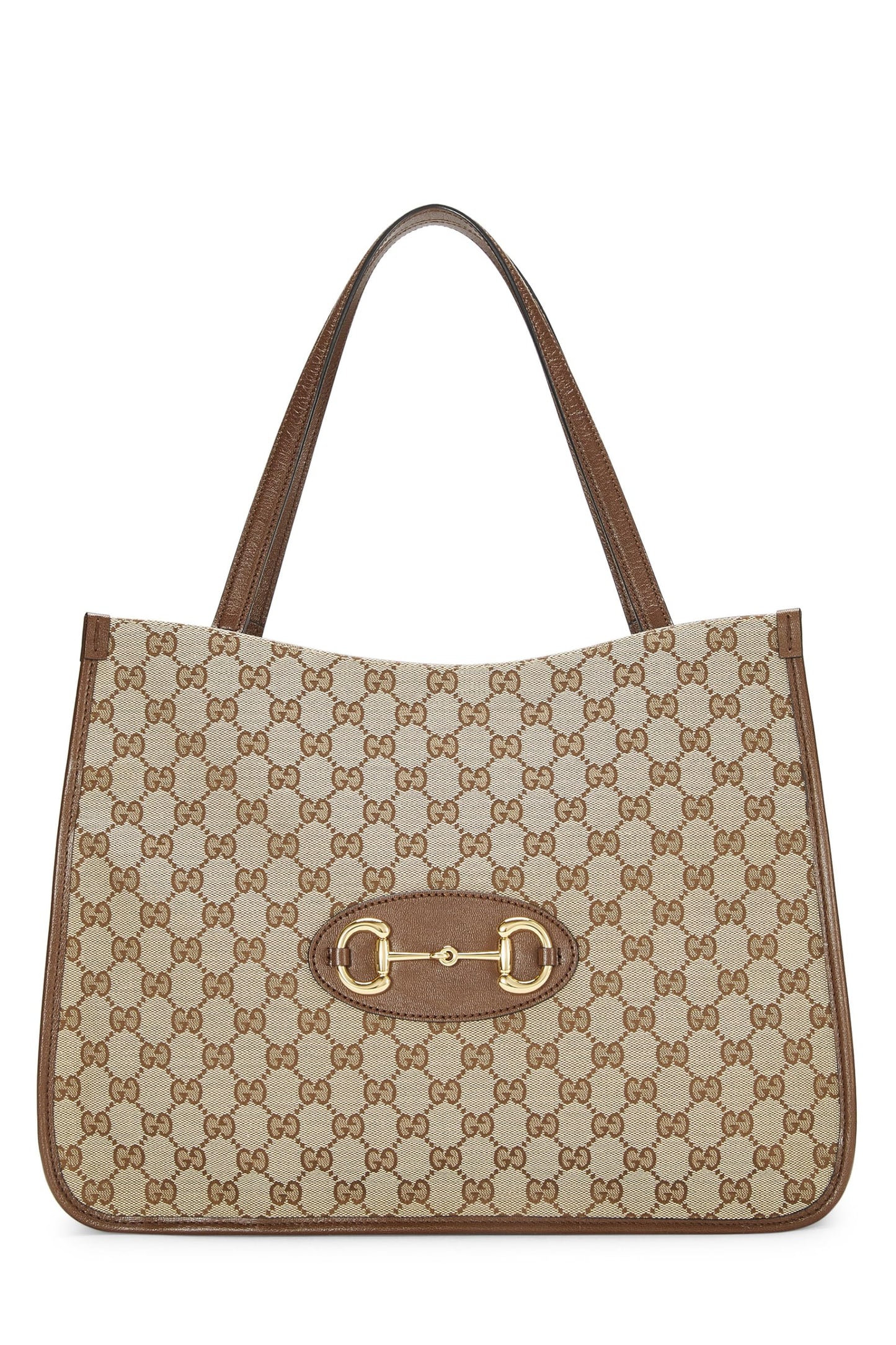 Gucci, sac fourre-tout Horsebit 1955 en toile GG d'occasion, marron