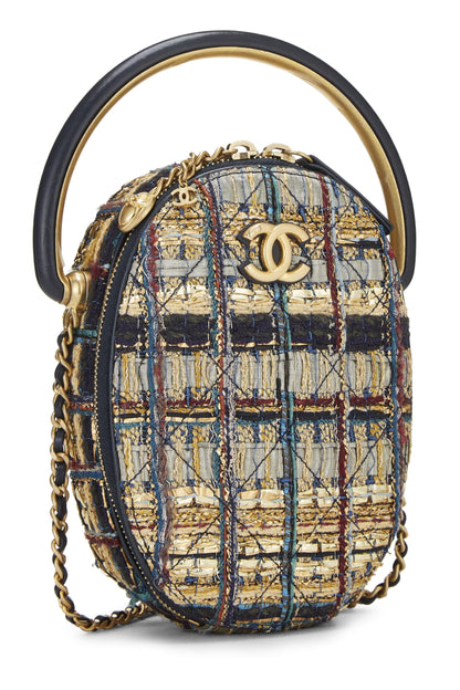 Chanel, Pre-Loved Paris-Egypt Metallic Gold Tweed Oval Bag, Multi