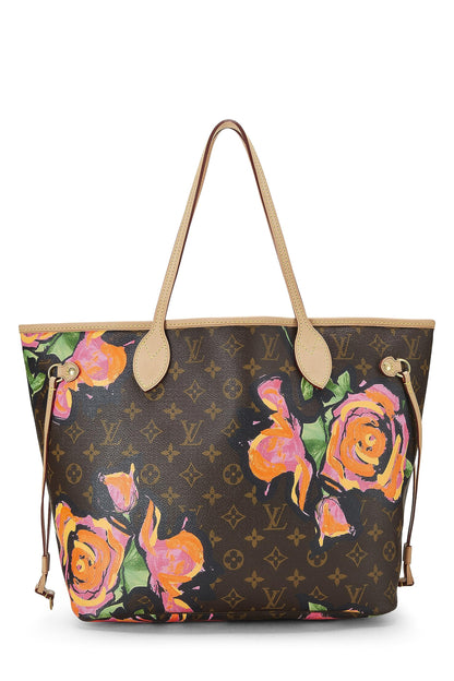 Louis Vuitton, Pre-Loved Stephen Sprouse x Louis Vuitton Monogram Canvas Roses Neverfull MM, Brown