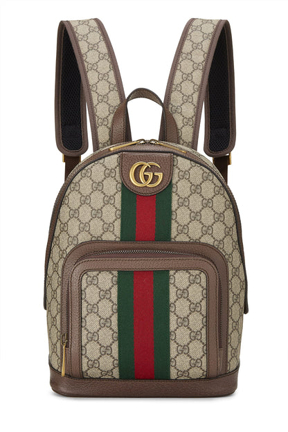 Gucci, sac à dos Ophidia en toile GG Supreme d'origine d'occasion, petit, marron