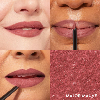 Duo Modern Classic de LAURA GELLER NEW YORK - Rouge à lèvres Mauve Majesty + Crayon à lèvres Major Mauve - Couleur ultra-riche - Luxueux et léger - Finition mate