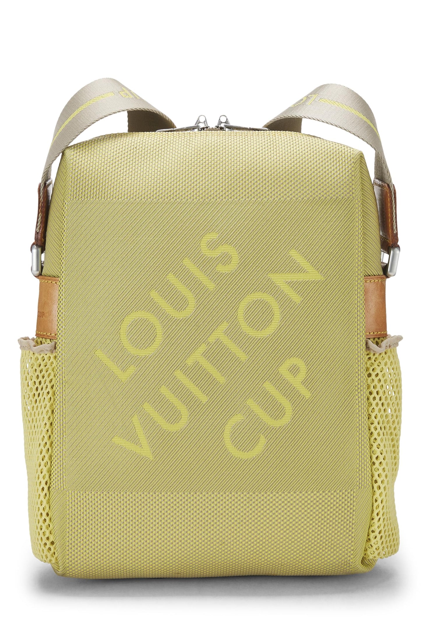 Louis Vuitton, Bandolera Damier Geant Weatherly de edición limitada Pre-Loved LV Cup Jaune Green, Amarillo