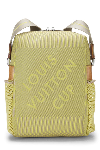 Louis Vuitton, Pre-Loved Limited Edition LV Cup Jaune Green Damier Geant Weatherly Crossbody, Yellow