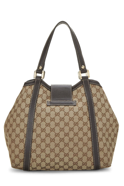 Gucci, sac fourre-tout Shelly en toile GG marron d'origine d'occasion, marron