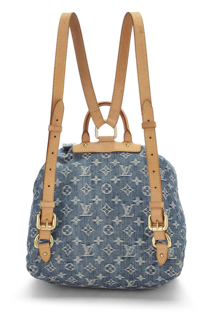 Louis Vuitton, Sac à Dos GM en denim bleu monogrammé d'occasion, bleu