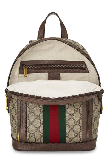 Gucci, sac à dos Ophidia en toile GG Supreme d'origine d'occasion, petit, marron