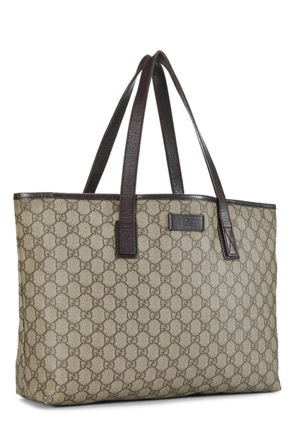 Gucci, sac fourre-tout en toile GG Supreme Original d'occasion, grand modèle, marron