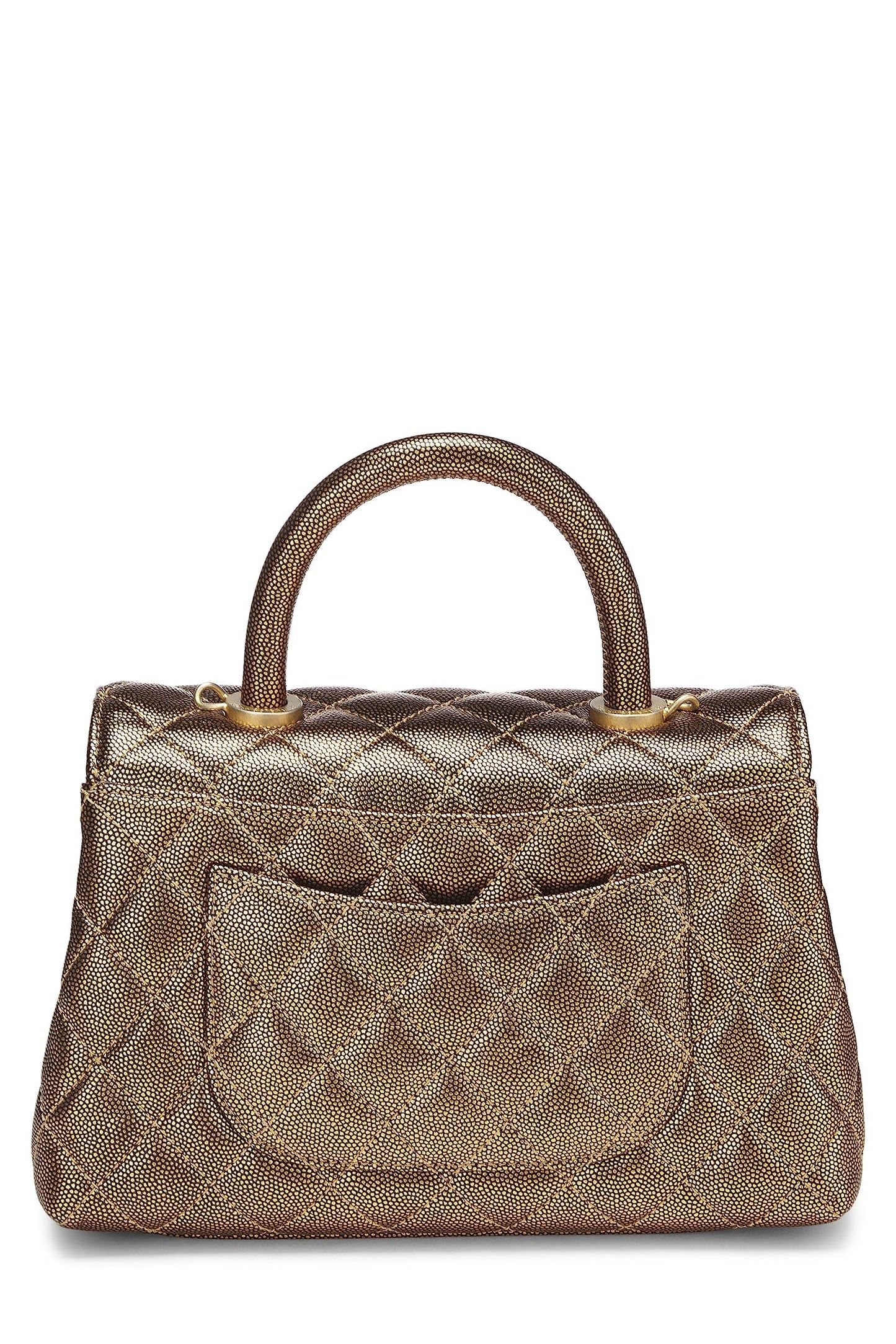 Chanel, Pre-Loved Gold Caviar Coco Handle Bag Medium, Gold