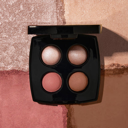 Base de maquillaje en polvo Baked Balance-n-Brighten de LAURA GELLER NEW YORK, Light + Baked Eyeshadow Quad, crema de mantequilla rosa