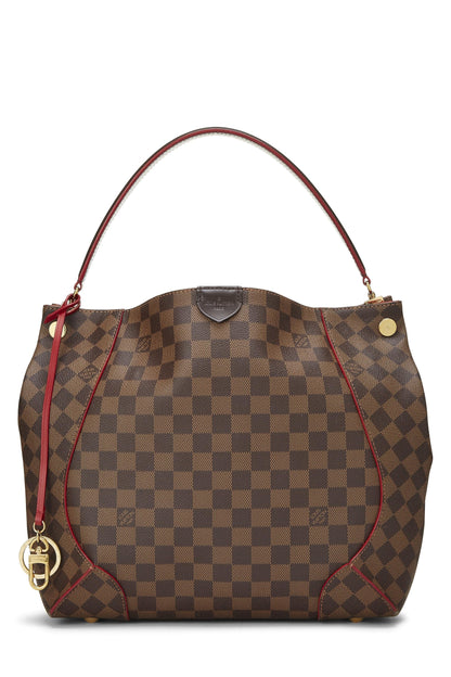 Louis Vuitton, Cabas Damier Ebene Caissa MM pré-aimé, Rouge