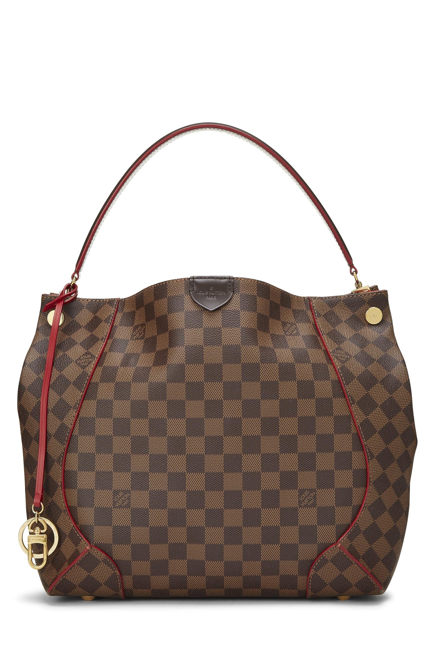 Louis Vuitton, Damier Ebene Caissa Hobo pré-aimé, Rouge