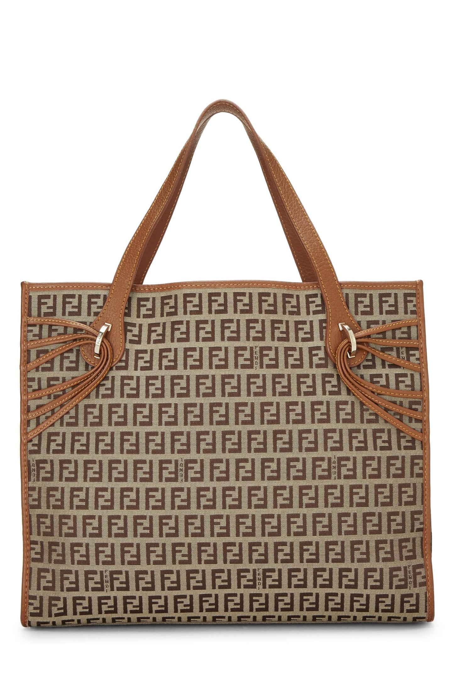 Fendi, sac fourre-tout en toile marron Zucchino Medium d'occasion, marron