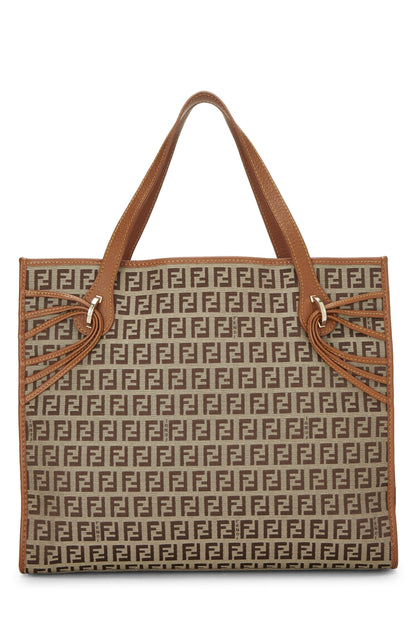 Fendi, Pre-Loved Brown Zucchino Canvas Tote Medium, Brown