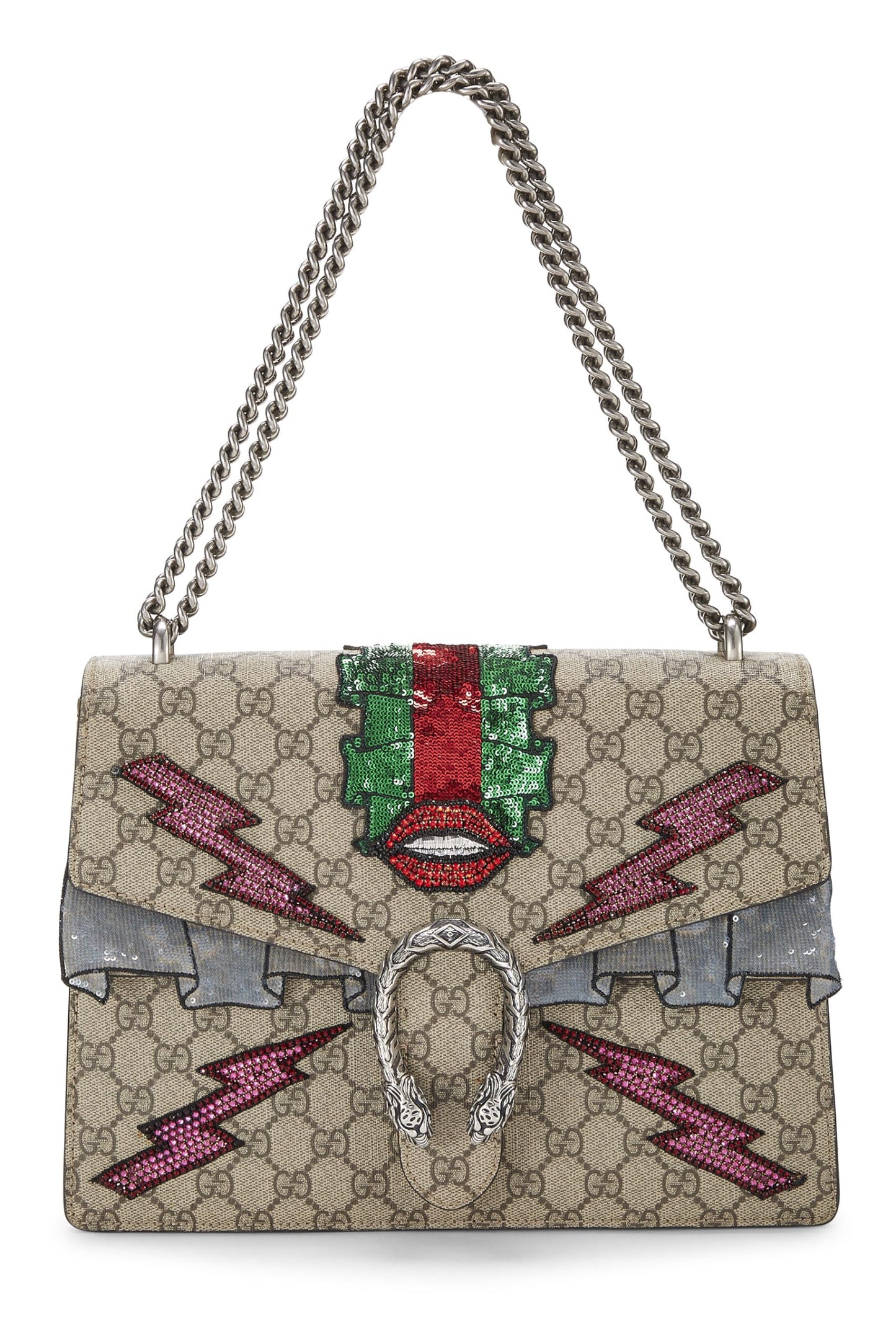 Gucci, sac Dionysus en toile suprême GG brodé multicolore de taille moyenne, marron