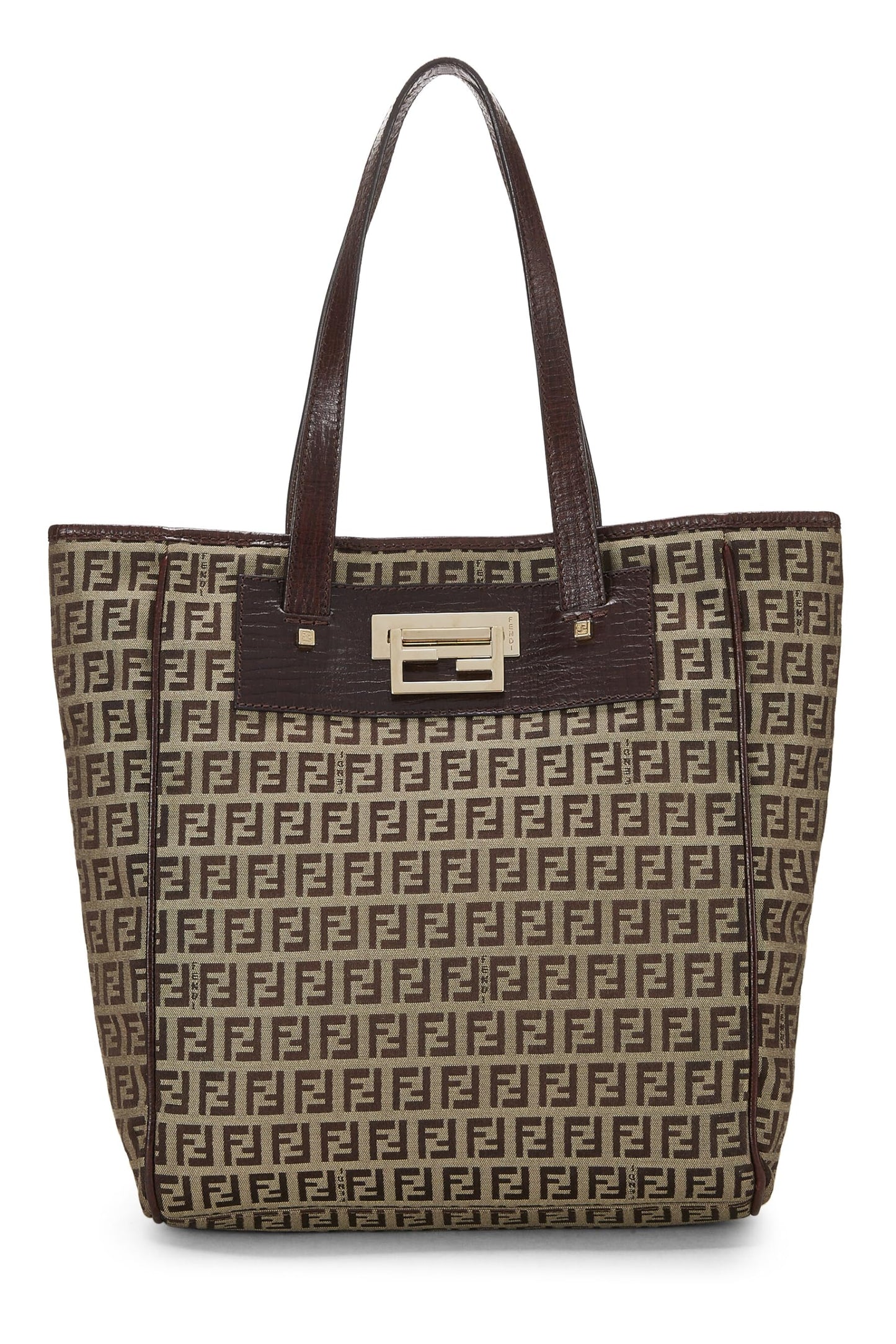 Fendi, sac fourre-tout en toile marron Zucchino, petit modèle, d'occasion, marron