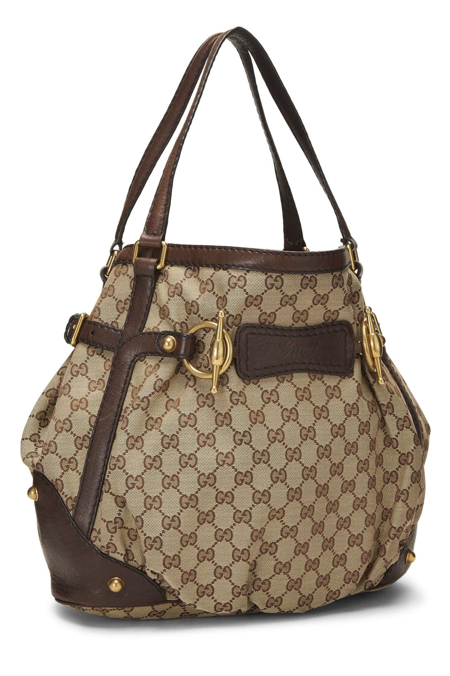 Gucci, sac fourre-tout Jockey en toile GG d'origine, grand modèle, marron