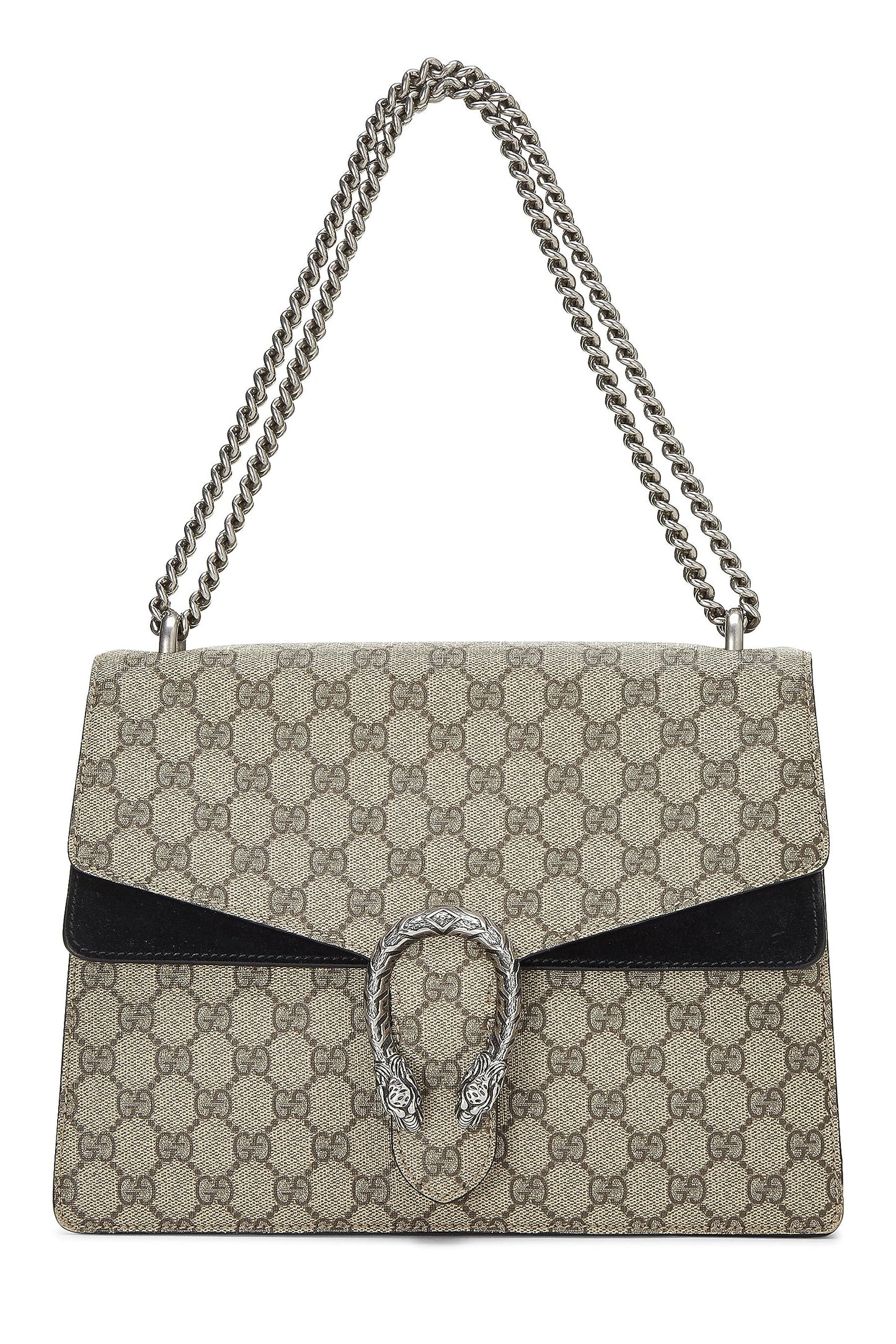 Gucci, sac Dionysus en toile noire GG Supreme d'occasion de taille moyenne, noir