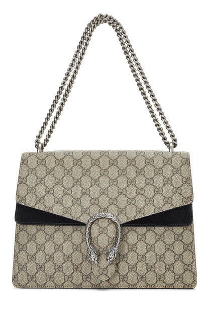 Gucci, sac Dionysus en toile noire GG Supreme d'occasion de taille moyenne, noir