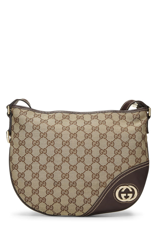 Gucci, Pre-Loved Original GG Canvas Britt Messenger, Brown