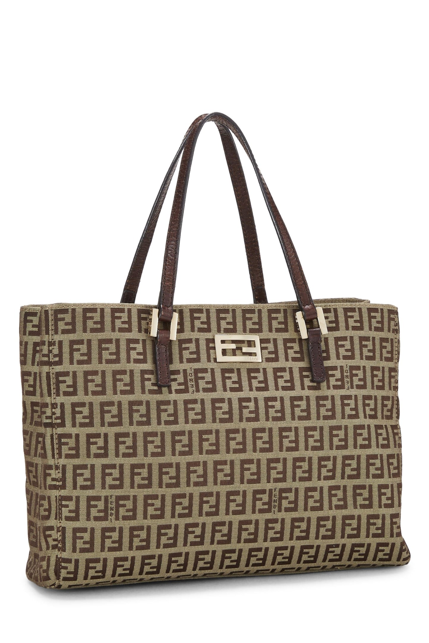 Fendi, Pre-Loved Brown Zucchino Canvas Tote Small, Brown