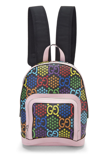 Gucci, sac à dos psychédélique multicolore GG Supreme d'occasion, petit, multicolore