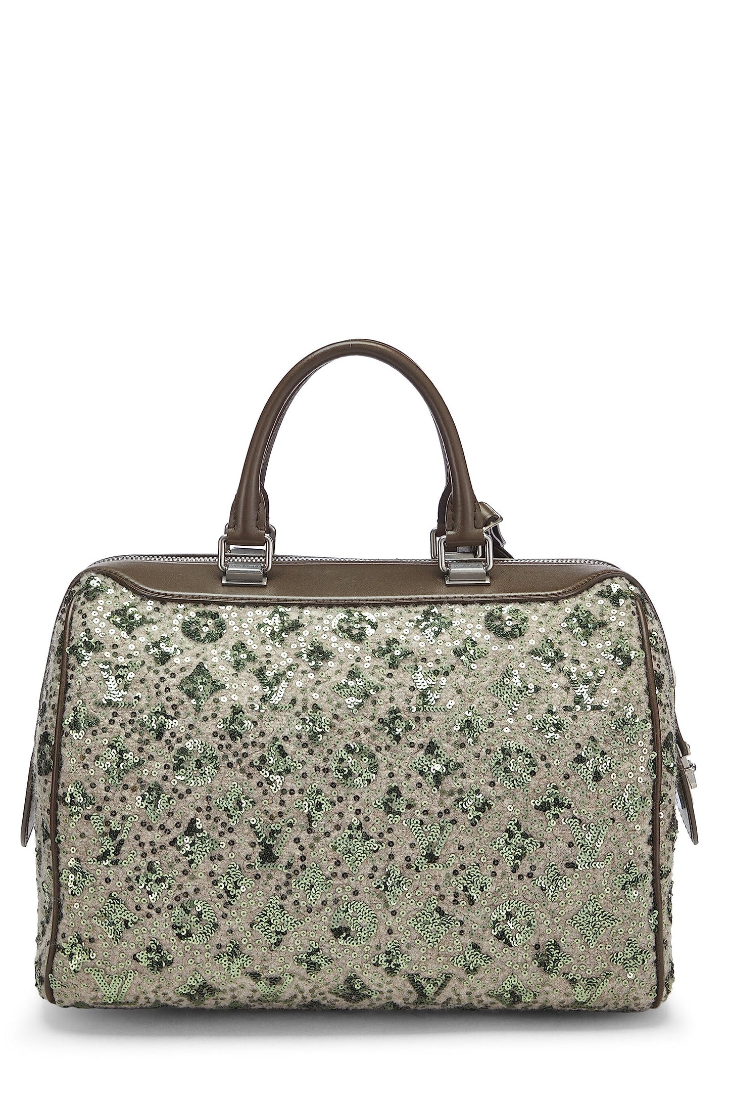 Louis Vuitton, sac Sunshine Express Speedy 30 à paillettes vert monogrammé d'occasion, vert