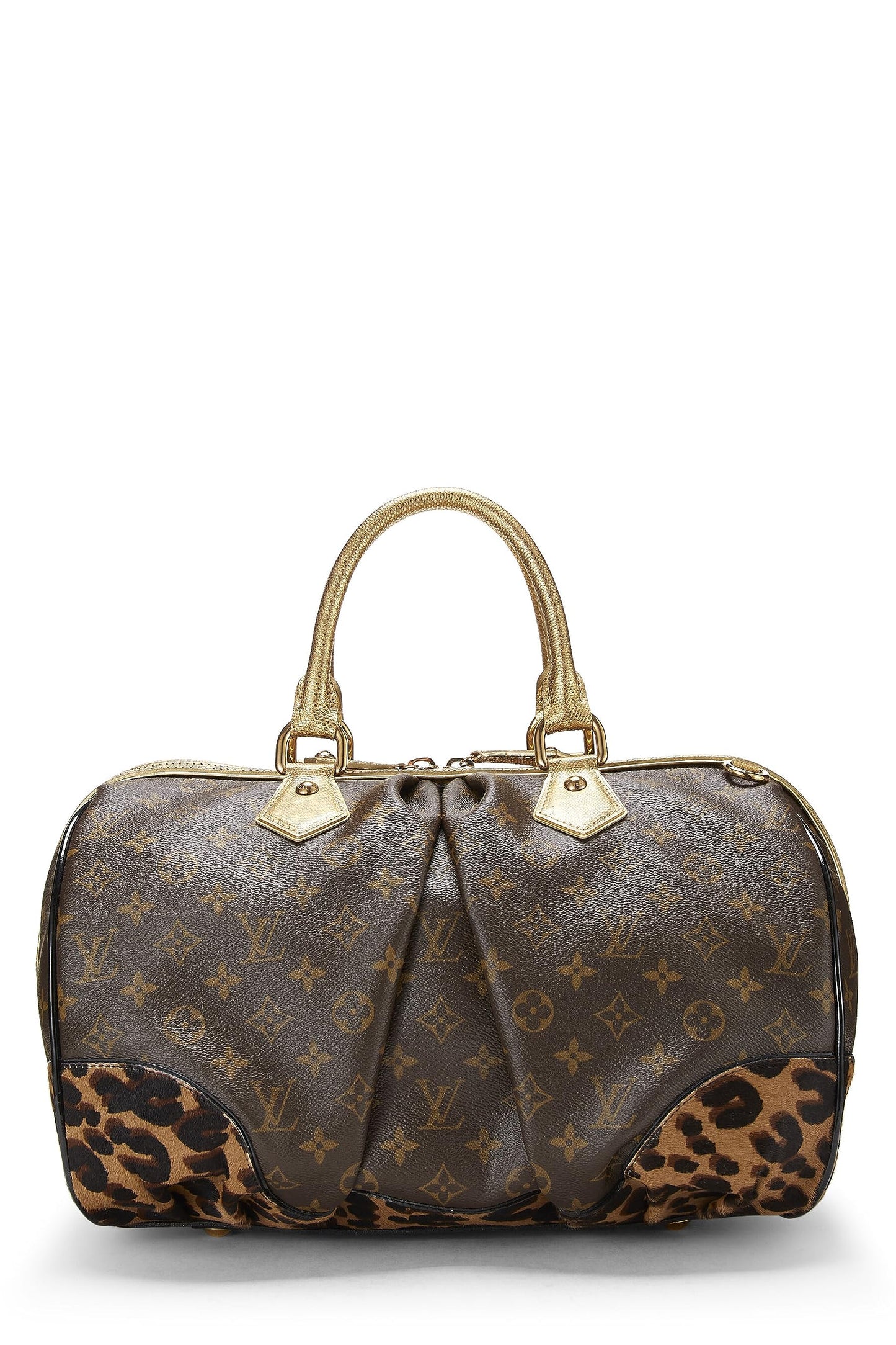 Louis Vuitton, Bolso Stephen de leopardo con monograma marrón Pre-Loved, Marrón