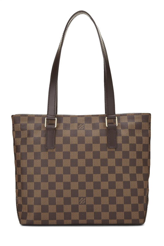 Louis Vuitton, piano Damier Ebene Cabas pre-amado, marrón