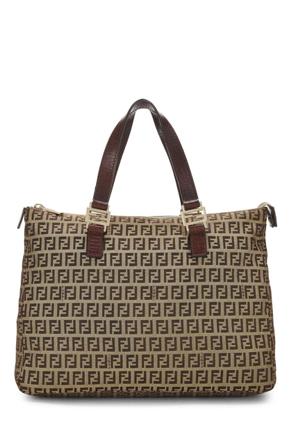 Fendi, Pre-Loved Brown Zucchino Canvas Tote Small, Brown