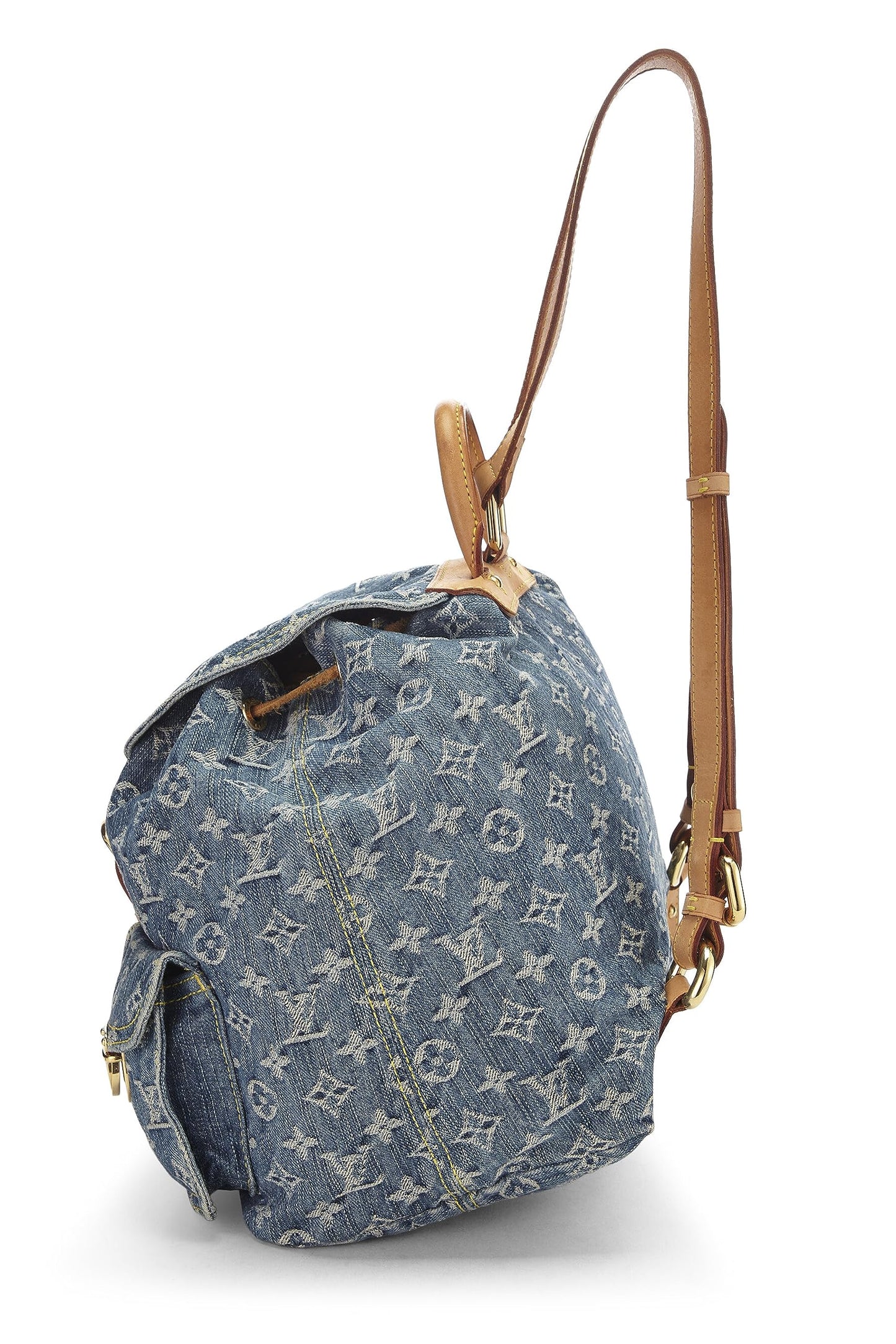 Louis Vuitton, Sac à Dos GM en denim bleu monogrammé d'occasion, bleu