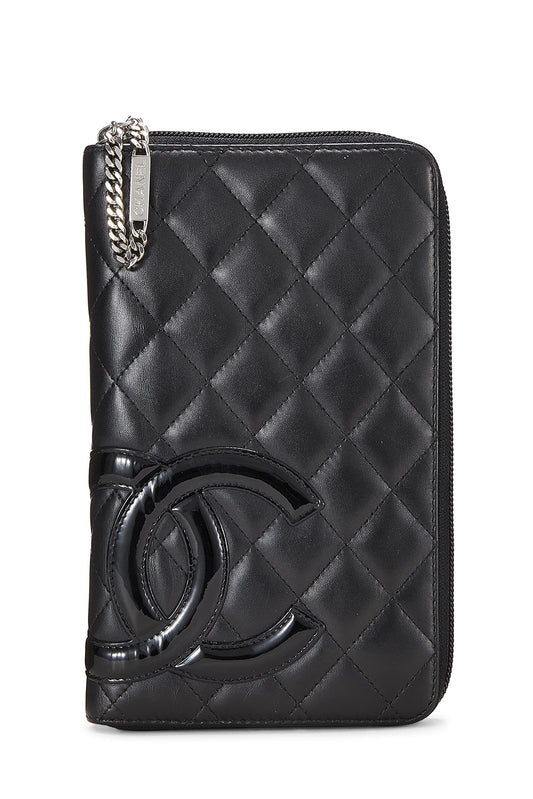 CHANEL, Pre-Loved Black Quilted Calfskin Cambon Ligne Travel Wallet, Black