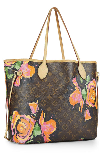 Louis Vuitton, Pre-Loved Stephen Sprouse x Louis Vuitton Monogram Canvas Roses Neverfull MM, Brown