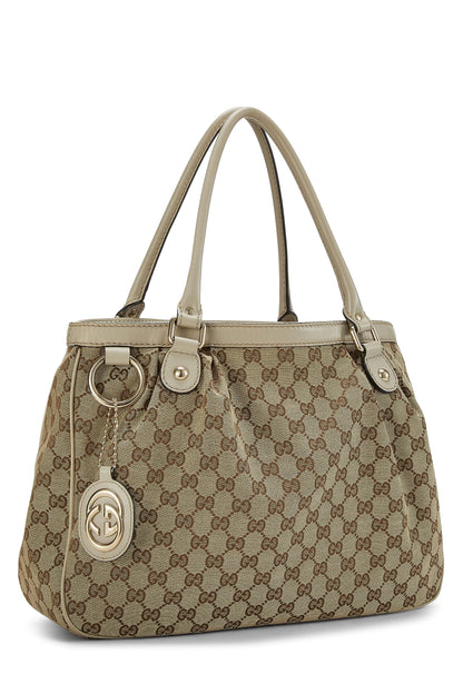 Gucci, Sukey Large en toile GG d'origine d'occasion, couleur crème