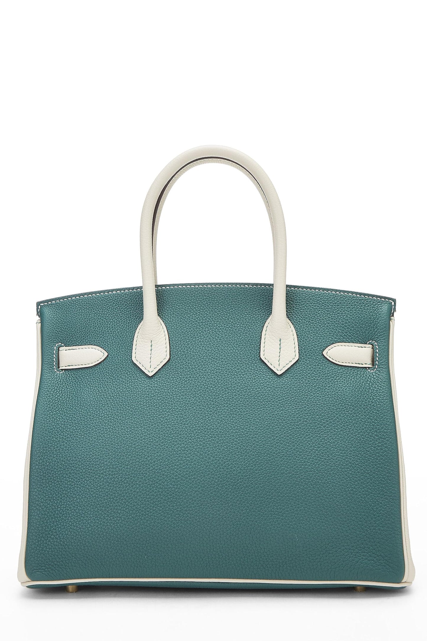 Hermès, Pre-Loved Malachite & Nata Clemence Horseshoe Birkin 30, Malachite