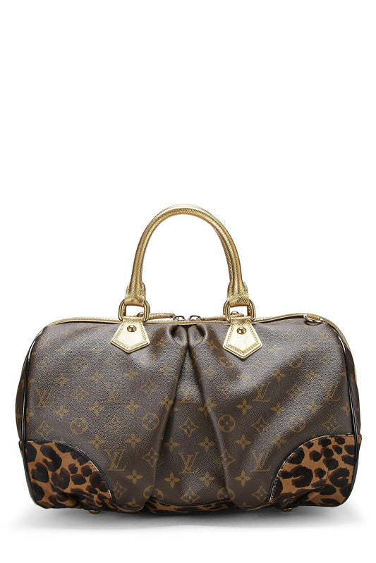 Louis Vuitton, Bolso Stephen de leopardo con monograma marrón Pre-Loved, Marrón