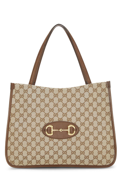 Gucci, Pre-Loved Original GG Canvas 1955 Horsebit Tote, Brown