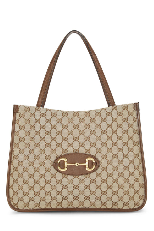 Gucci, Pre-Loved Original GG Canvas 1955 Horsebit Tote, Brown