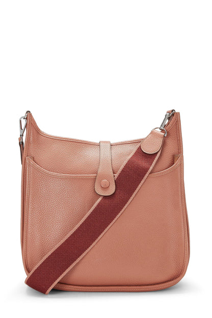 Hermès, Pre-Loved Pink Clemence Evelyne III GM, Rosa