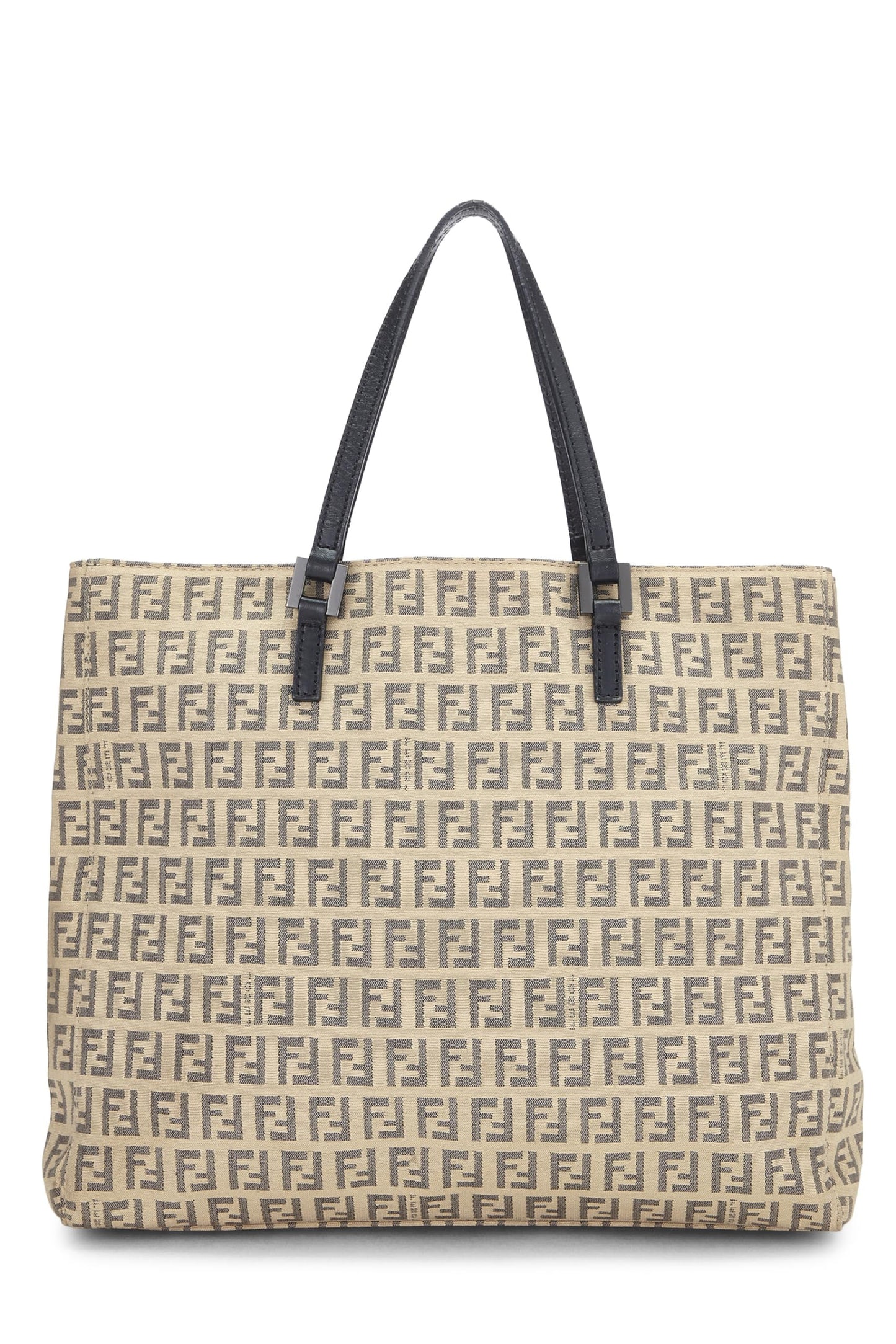 Fendi, sac fourre-tout en toile beige Zucchino, petit modèle, noir