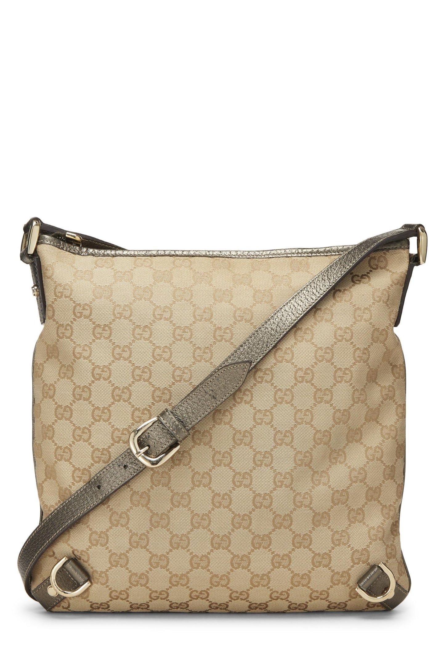 Gucci, Pre-Loved Gold Original GG Canvas Abbey Messenger, Gold