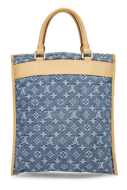 Louis Vuitton, Pre-Loved Blue Monogram Denim Flat Shopper, Blue