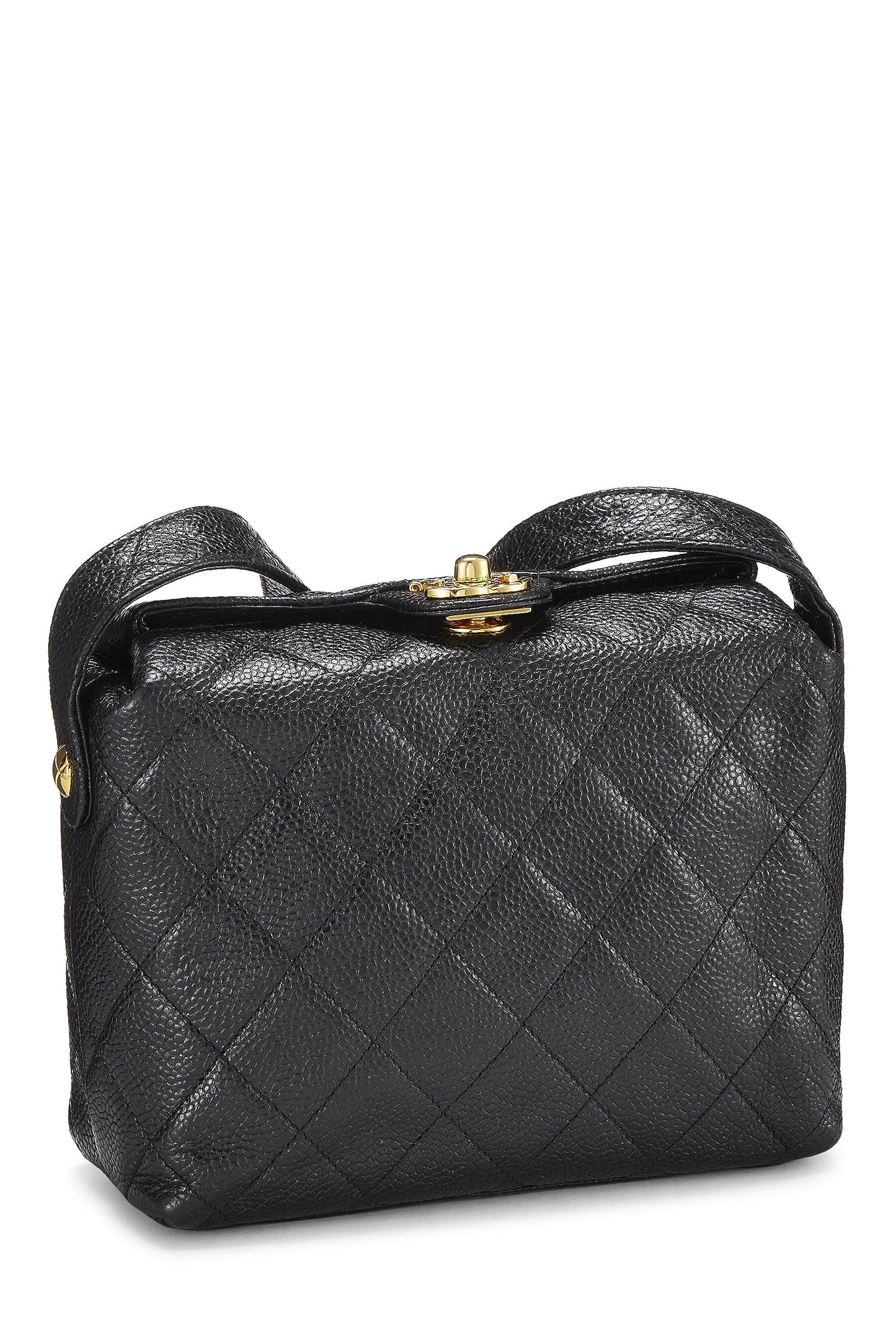 Chanel, sac à bandoulière Black Caviar d'occasion, noir